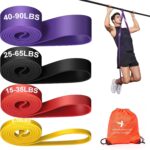 Pull Up Assistance Bands Set 5 LBS – 230 LBS, Long Resistance Bands for Pull Ups Working Out, Gym Workout Bands for Men Exercise Muscle Training and Shape Body – Carry Bag Included
