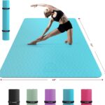 HAPBEAR Extra Large Yoga Mat – 72″x48″/78″x54″, 1/4″ & 1/3″ Thick, Non-Slip, Durable, Eco-Friendly, Wide Exercise Mat for Home Workouts, Yoga, Pilates, Stretching, Meditation (Barefoot Exercise)