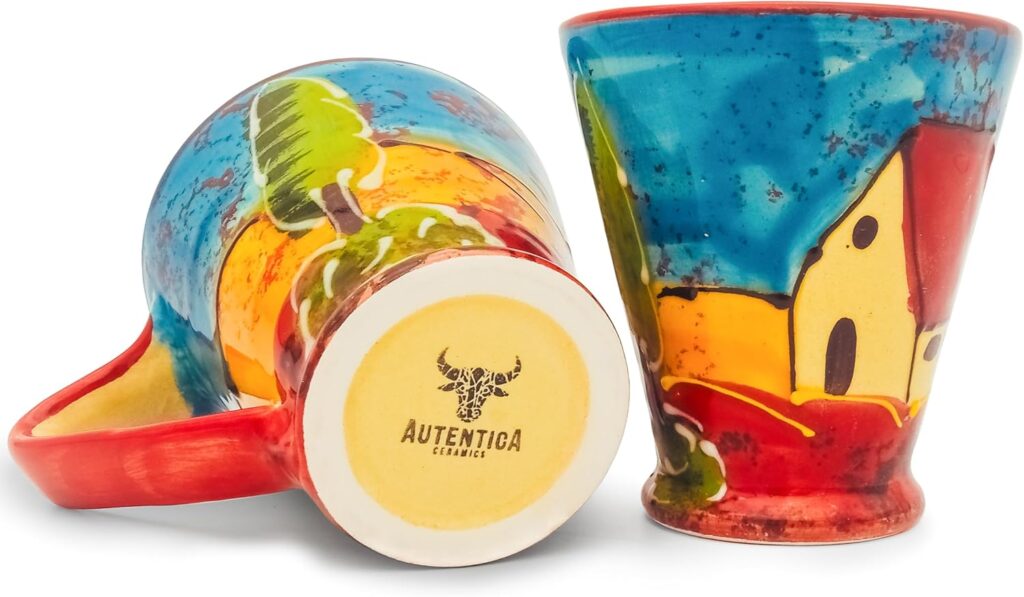 Ceramic Coffee Mugs Set of 2 (14 oz) | Handmade in Spain – Large Capacity – Perfect for Cappuccino, Latte, Tea, Hot Chocolate and Milk – Lead-Free, Durable Pottery – Microwave, Oven & Dishwasher Safe