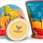 Ceramic Coffee Mugs Set of 2 (14 oz) | Handmade in Spain – Large Capacity – Perfect for Cappuccino, Latte, Tea, Hot Chocolate and Milk – Lead-Free, Durable Pottery – Microwave, Oven & Dishwasher Safe