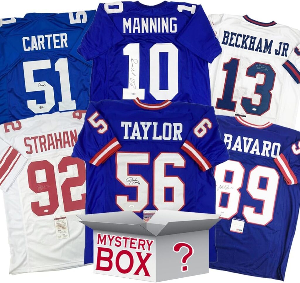 Autographed/Signed New York Football Jersey Mystery Box with PSA JSA or Beckett COA