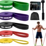 Resistance Bands Set with Door Anchor, Multi-Levels Pull Up Assistance Bands, Exercise Bands for Working Out, Stretching, Muscle Training, Physical Therapy (Men/Women)