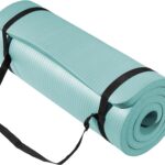 Fitvids Yoga Mat 1-Inch Extra Thick High-Density Exercise Mat with Non-Slip Surface & Carry Strap for Men & Women Tear-Resistant Pilates Workout Mat for Home Gym, Floor Fitness