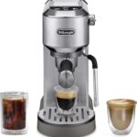 De’Longhi Dedica Duo Compact Espresso Machine – Cold Brew Coffee Maker with Milk Frother Wand- for Espresso, Hot & Iced Coffee, Cappuccinos, Lattes & Home Barista Brewing, Stainless Steel