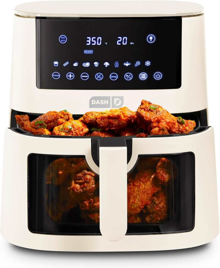 DASH 7qt Clear View Digital Air Fryer – Cream