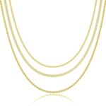 Freekiss Herringbone Necklace for Women,Dainty Gold Necklace,14k Gold Plated Snake,Gold Chain Choker Necklaces,Simple Gold Layered Necklaces,Gold Jewelry Gift for Women