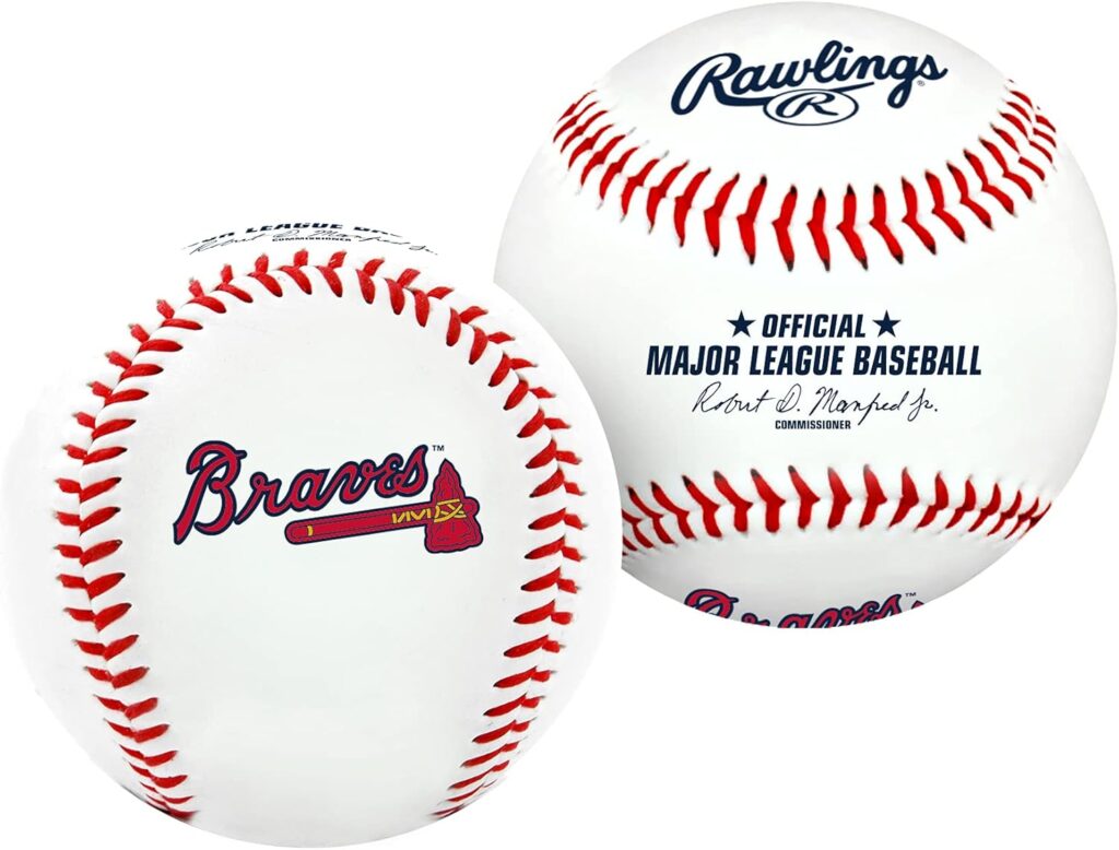 Rawlings | MLB Team Logo Baseball | Atlanta Braves | Official | White