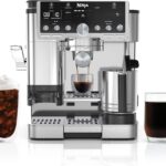 Ninja Luxe Café Pro Series, Espresso Machine, Drip Coffee, Cold Brew, Hot Water, Integrated Tamper, Built-in Grinder, Hands-Free Frother for Cappuccinos, Lattes, Americanos, Dairy or Non-Dairy, ES701