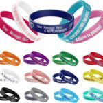 10-5000Pcs Custom Rubber Bracelets, Personalized Customizable Silicone Wristbands Clipart/Logo/Message, Rubber Bracelet Customized for Fundraisers, Awareness, Motivation Events