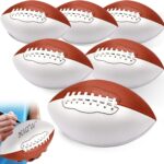 Jenaai 8.27in Autograph Football Blank White Panels Mini Official Size 3 Autograph Footballs Customized Signature Team Balls Trophy for Rugby Game