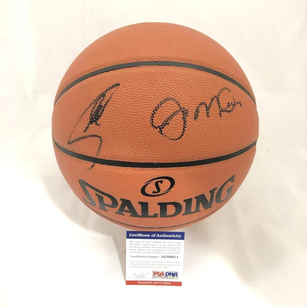 Stephen Curry & Joe Montana Signed Basketball PSA/DNA Autographed en State W – Autographed Basketballs