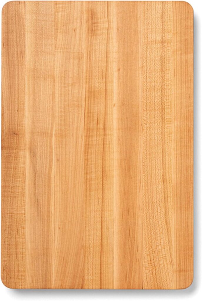 John Boos Chop-N-Slice Series Rectangular Wooden Maple Cutting Board 18”x12” – 1.25” Thick, 8-lb Reversible Butcher Block with Eased Corners & Edge-Grain – Made in the USA
