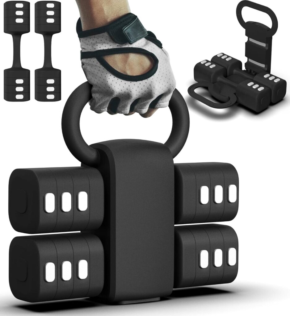 Adjustable Dumbbell Set of 2, 4 in 1 Free Weights Dumbbells Set for Women with Fast Adjustment, Each 2lb 3lb 4lb 5lb Hand Weights Set for Home Gym & Outdoor Exercise Training