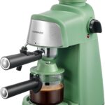 Espresso Machine, 3.5Bar Espresso and Cappuccino Machine with Fast Heating Function, 1-4 Cups Coffee Maker with Milk Frothing Function and Steam Wand (Green)