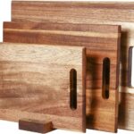 3-piece Acacia Wood Cutting Board Set for Kitchen, Large Wooden Cutting Board Set with Handle, Thick Chopping Board, Butcher Block Wooden Trays for Meat, Fruit Vegetable and Cheese