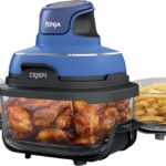 Ninja Crispi 5-in-1 Portable Glass Air Fryer Cooking System, 1500W, 6-Cup, 4-Quart & 2.5-Quart TempWare Containers With Lids, Microwave, Freezer & Dishwasher Safe, Blue, FN103CO (Renewed)