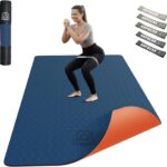 HAPBEAR Large Yoga Mat – 72″x36″x6mm (1/4 inch), Extra Wide Non-Slip Exercise Mat for Home Workout, Yoga, Pilates & Stretching, Durable & Eco-Friendly, Includes Bonus Resistance Bands & Carry Bag