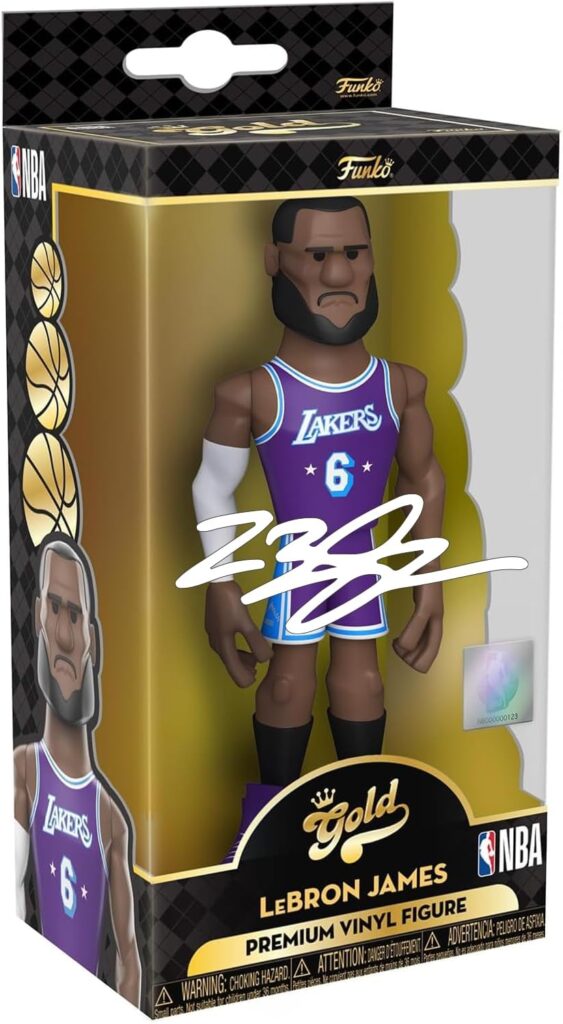 LeBron James Gold 5 Inch Facsimile Signed Reprint Laser Autographed Funko POP! Basketball NBA: Los Angeles Lakers Figurine