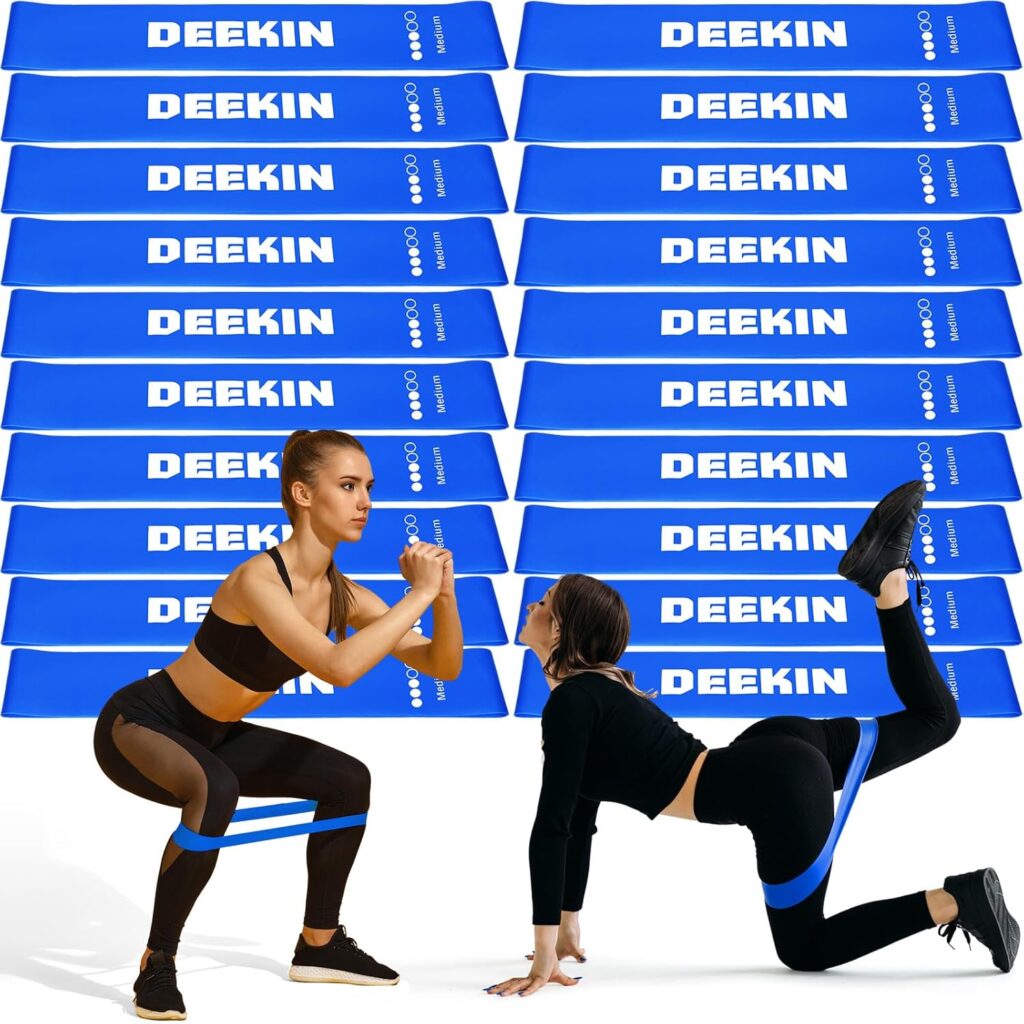 Deekin 20 Pcs Resistance Bands Resistance Loop Exercise Bands Exercise Equipment Elastic Drap Ring for Women and Men Home Fitness, Gym, Yoga