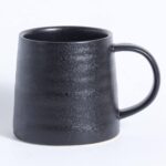 Large Ceramic Coffee Mug, Handmade Pottery Mugs, Tea Cups with Big Handle for Office and Home, 15.5 oz, Dishwasher and Microwave Safe (Frosted Black)