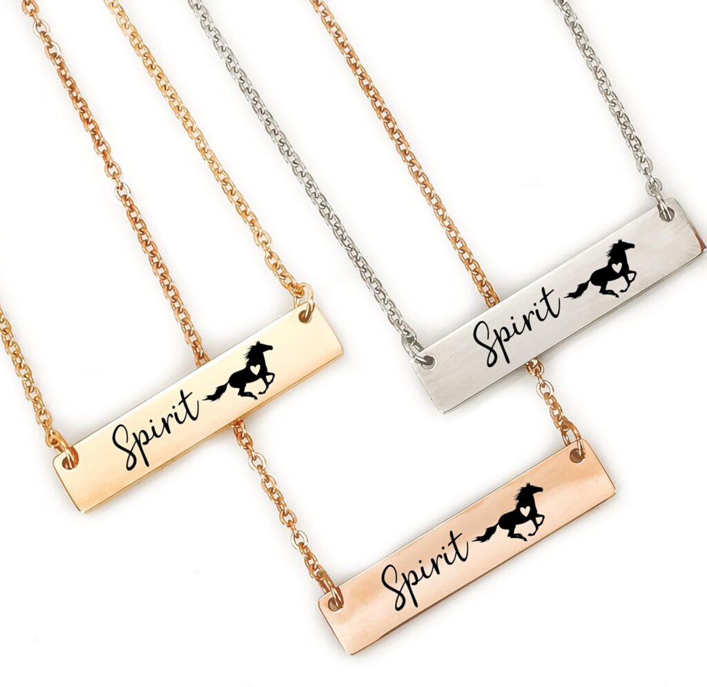 Personalized Name Horse Bar Necklace Horse Jewelry Personalize Bar Horse Name Necklace Personalized Necklace Jewelry Personalized Horse Necklace Lucy Celeste Necklace HORSE-BAR