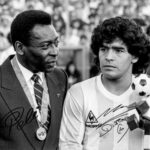 Ikonic Fotohaus Diego Maradona Pele Soccer Goats Signed Photo Autograph Print Wall Art Home Decor