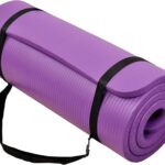 BalanceFrom GoCloud 71×24 Inches Extra Thick Yoga Mat 1-Inch High-Density Foam – Roll-Up Exercise Pad with Double-Sided Non-Slip Surface and Carrying Strap for Pilates and Home Workouts