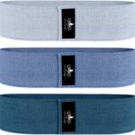 Hatha Yoga Large Resistance Band,14.5″ x3.15″,Fabric Exercise Loop Bands with Instruction Guide and Carry Bag, Set of 3.