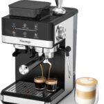 Espresso Machine with Grinder, 20Bar Expresso Coffee Machines with Milk Frother, Professional Compact Stainless Steel Coffee Maker for Espresso, Latte & Cappuccino, Perfect for Home Use