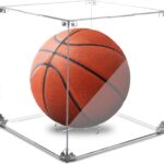 Cosmos Basketball Display Case Soccer Ball Display Stand Holder – Acrylic Sports Ball Storage Box for Autographed Collectibles, Memorabilia, Keepsake, Action Figure & Sports Fan Decor, 10″ Cube Size