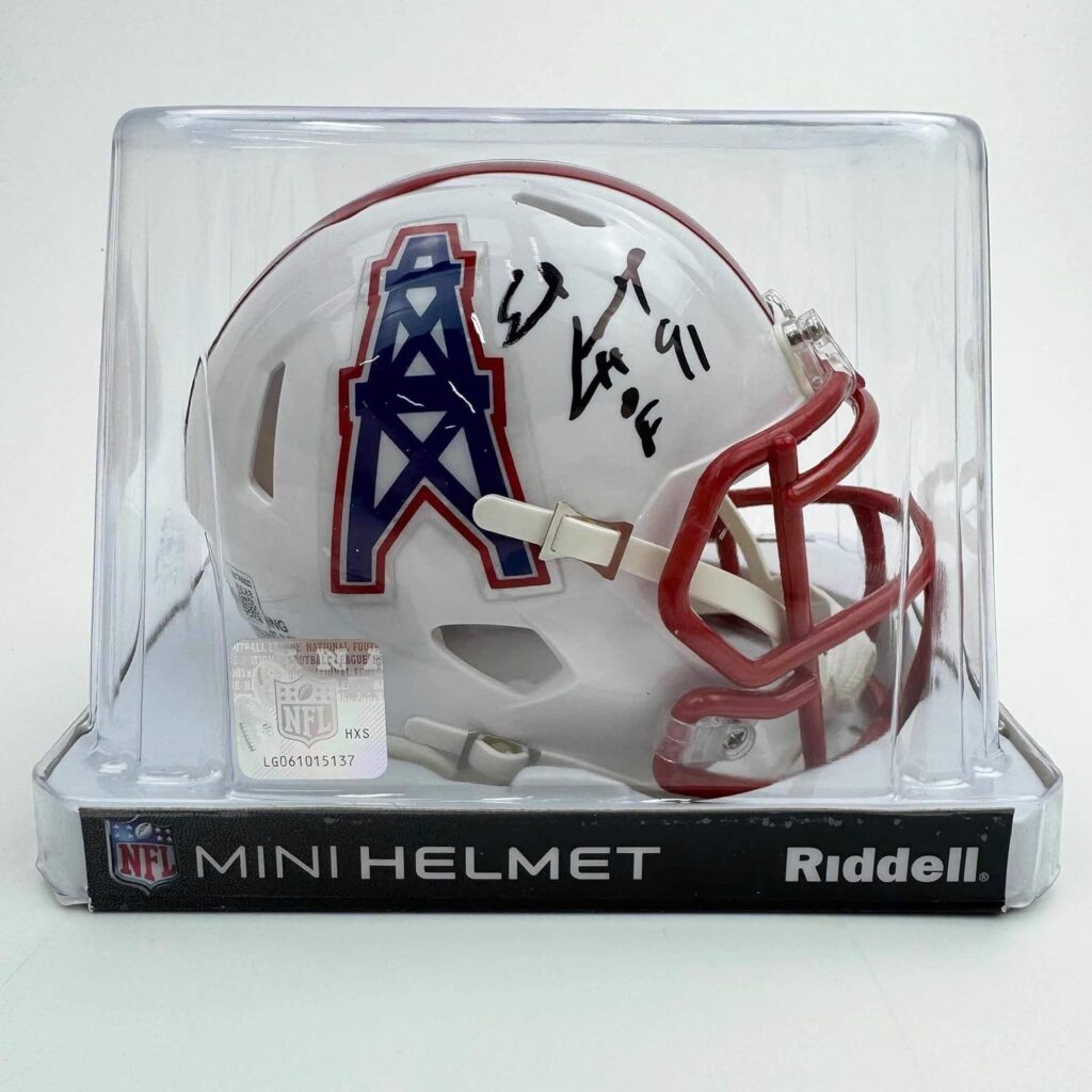 Autographed/Signed Earl Campbell Houston Oilers Mini Football Helmet JSA COA