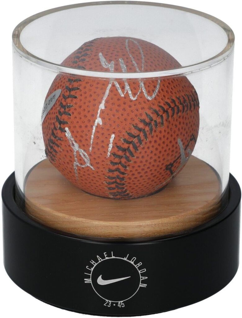 Michael Jordan Signed Nike Basketball Style Baseball Upper Deck UDA & Beckett – NBA Autographed Miscellaneous Items