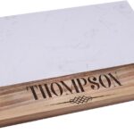 Custom Personalized Marble and Acacia Meat, Cheese, Charcuterie Serving Board Platter (Rectangle Marble and Acacia)