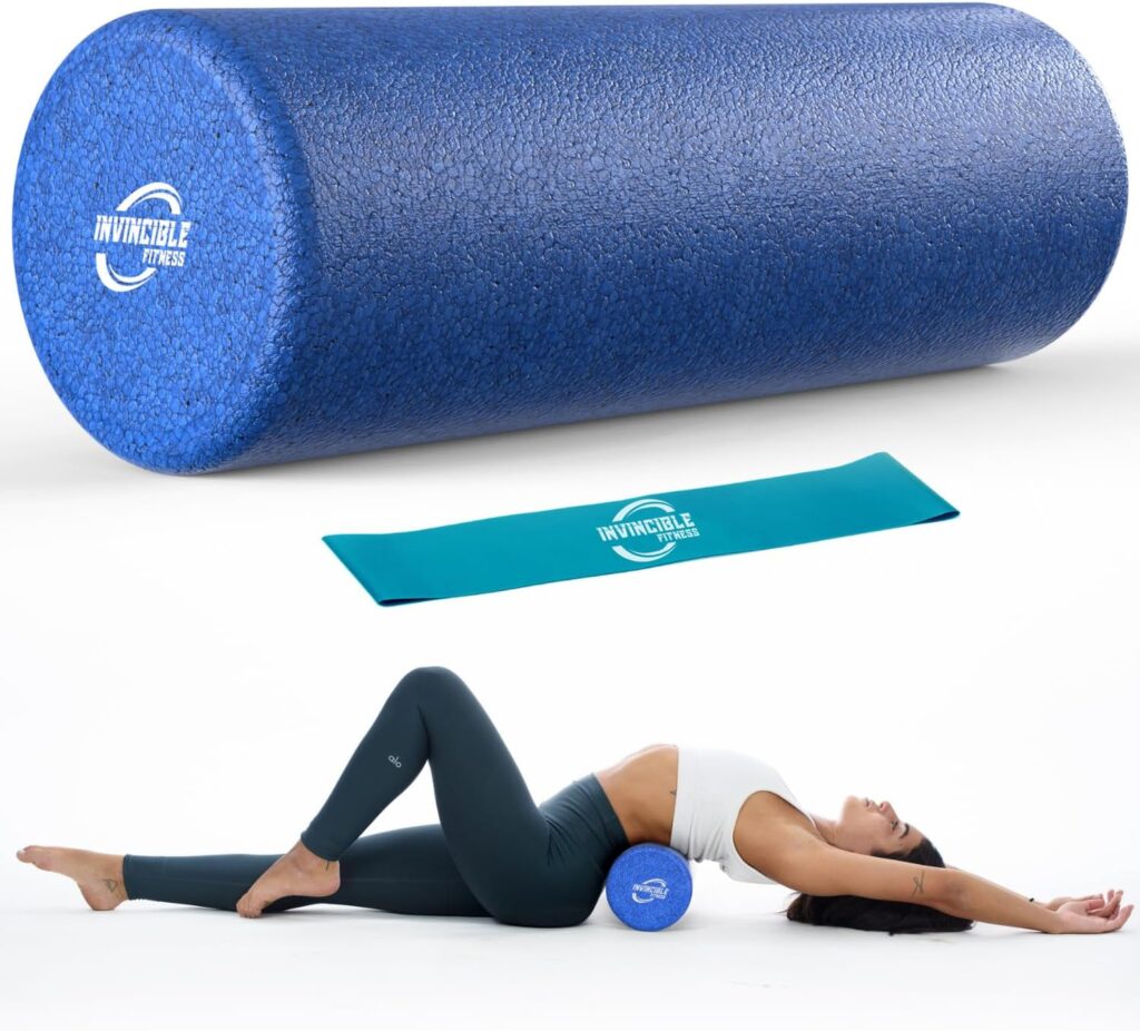 Invincible Fitness 17” EPP Foam Roller for Deep Tissue Massage – Enhance Recovery, Relieve Pain, and Boost Mobility for a Stronger, Healthier You (Blue)