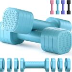 Zempox Adjustable Dumbbell Set of 2, 4 in 1 Free Weights Dumbbells Set for Women, Hand Weights for Women at Home, Each 2lb 3lb 4lb 5lb with TPU Soft Rubber Handle for Home Gym Exercise Training