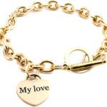 Personalized Heart Charm Bracelet Customized Dainty Love Pendants with Names Jewelry Gifts for Her