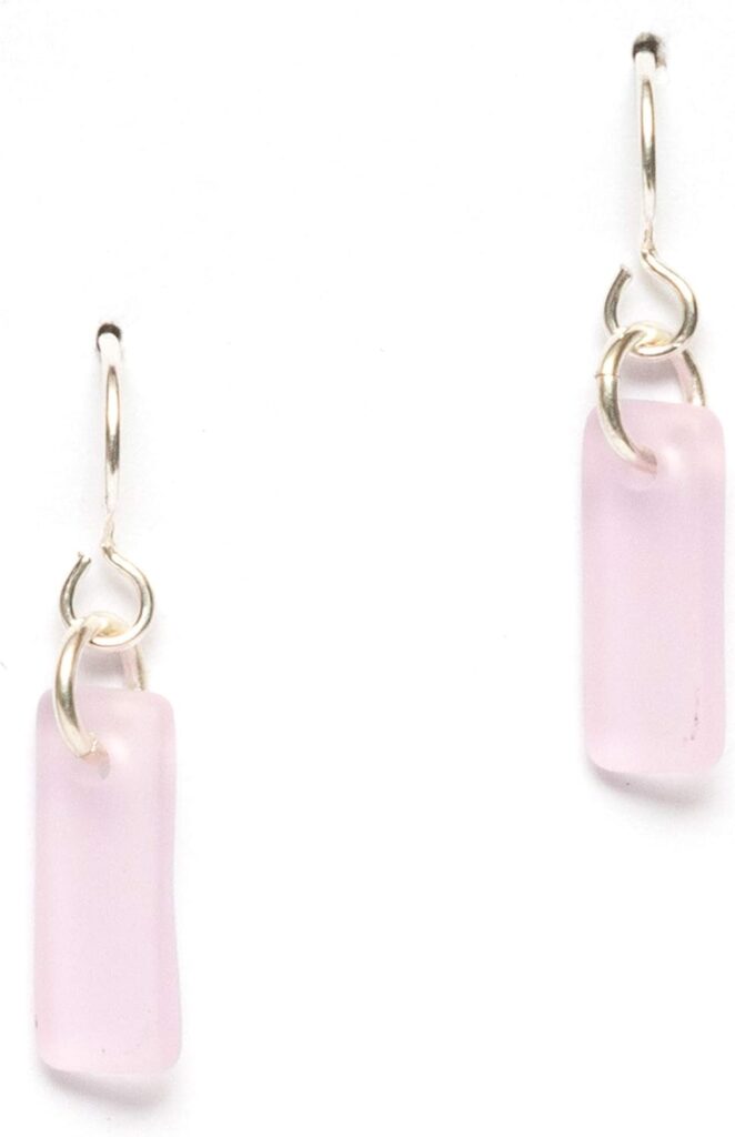 Murmur Sea Glass Earrings – Sterling French Wire Beach Glass Earrings for Women by EcoSeaCo, using sustainable, recycled and repurposed material. Handmade Jewelry in the USA