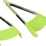 Clever Tongs 2 In 1 Kitchen Spatula & Tongs Non-Stick, Heat Resistant, Stainless Steel Frame, Silicone & Dishwasher Safe, As Seen on TV, 4 Pack (Includes 2 Large & 2 Small)