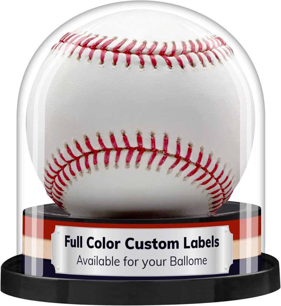 The Original Balldome Baseball Holder Display Case – Acrylic UV Protection, Baseball Stand, Game Ball and Homerun Display Case, Sports Memorabilia Holder