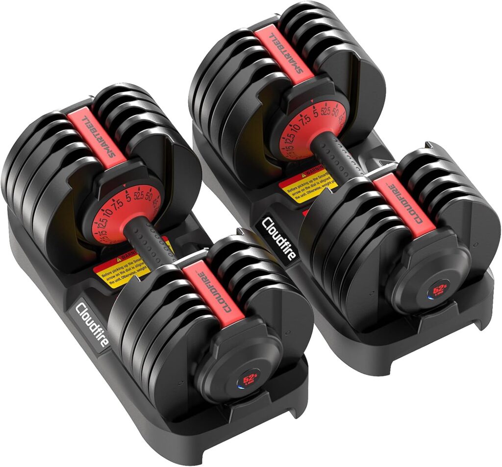 Upgraded Adjustable Dumbbells Set 52.5 lbs/25 lbs, 15/9 Weights Dumbbell Set, Quick Adjustable Dumbbells For Men Women Home Gym with Anti-Slip Handle, Safe and No Falling