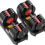 Upgraded Adjustable Dumbbells Set 52.5 lbs/25 lbs, 15/9 Weights Dumbbell Set, Quick Adjustable Dumbbells For Men Women Home Gym with Anti-Slip Handle, Safe and No Falling