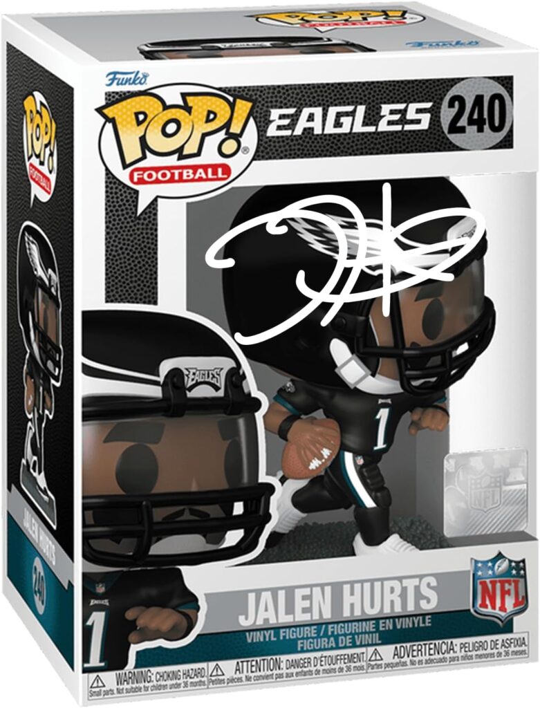 Jalen Hurts #240 Facsimile Signed Reprint Laser Autographed Funko POP! Football NFL: Philadelphia Eagles Figurine with Protector Case
