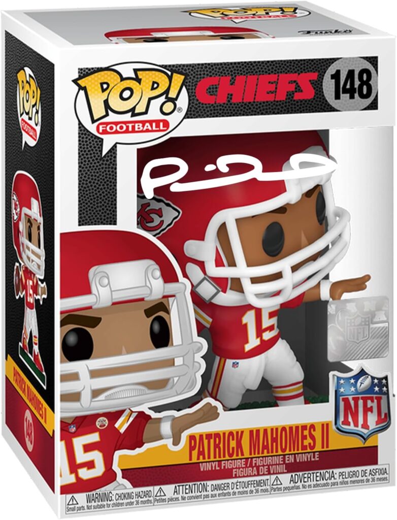 Patrick Mahomes #148 Facsimile Signed Reprint Laser Autographed Funko POP! Football NFL: Kansas City Chiefs Figurine with Protector Case