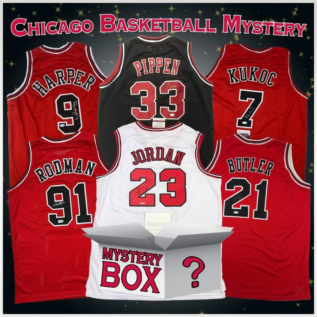 Autographed/Signed Chicago Basketball Jersey Mystery Box with PSA JSA or Beckett COA