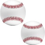 2 Pack Blank Baseballs Solid Cork Core, 9 Inch Baseball Balls Unmarked Autographs Baseball for League Play, Pitching, Hitting, Batting, Fielding, Autograph, Gifts