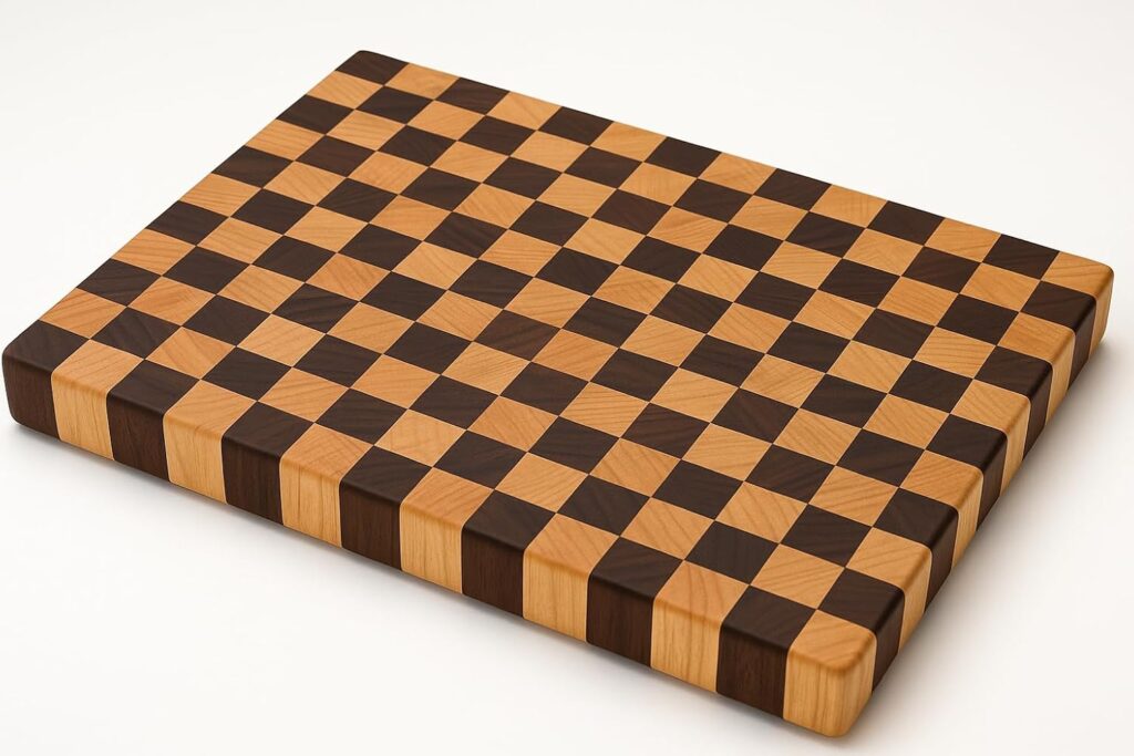 Zebra End-Grain Cutting Board – Handmade in USA from Premium Hardwood (Maple, Walnut, Cherry) – Wooden Kitchen Cutting Board with Mineral Oil Finish