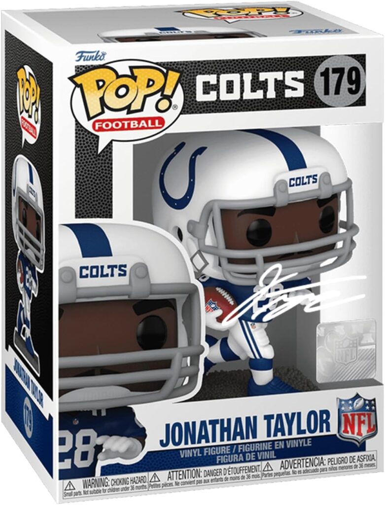 Jonathan Taylor #179 Facsimile Signed Reprint Laser Autographed Funko POP! Football Indianapolis Colts Figurine with Protector Case