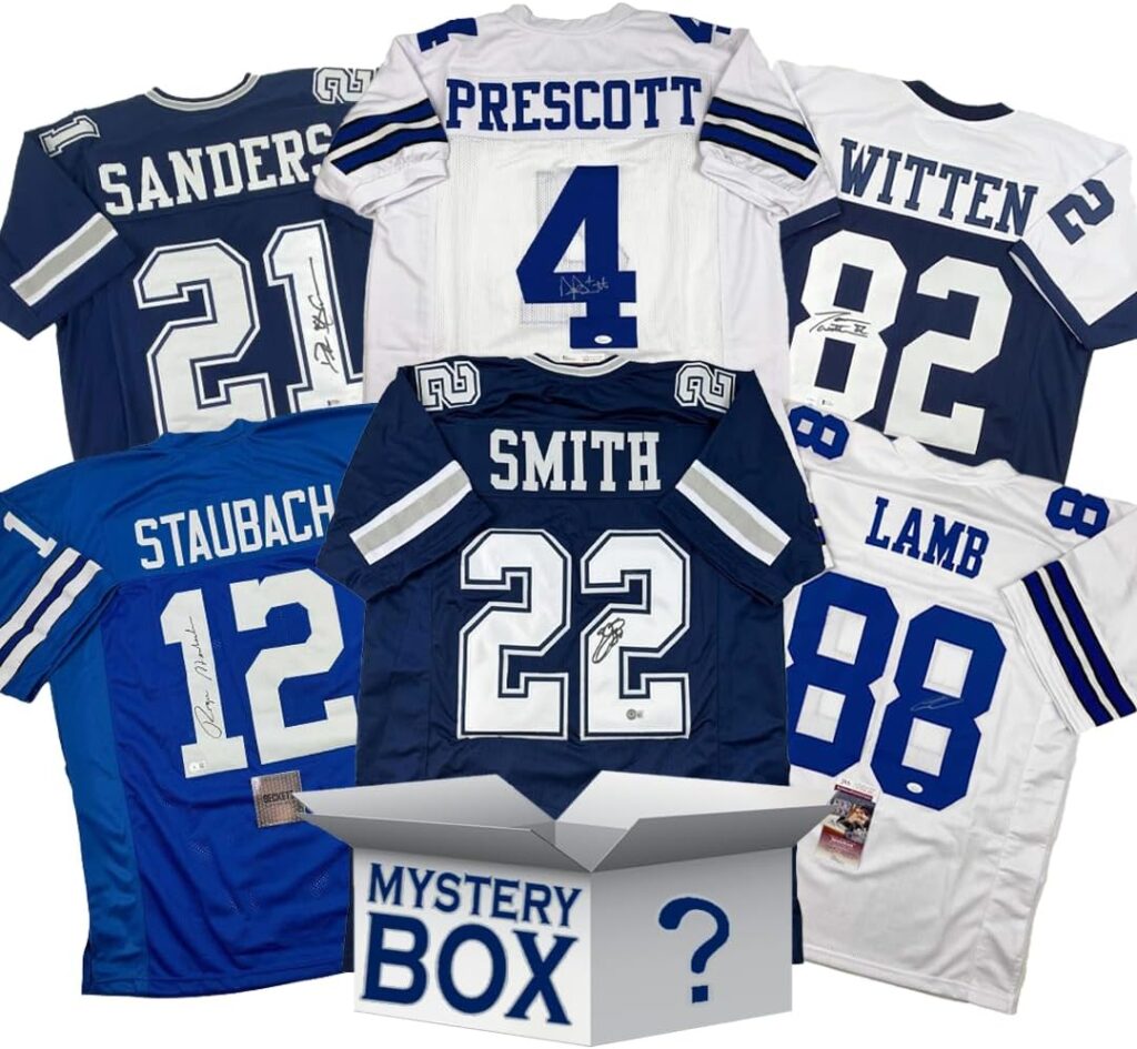 Autographed/Signed Dallas Football Jersey Mystery Box with PSA JSA or Beckett COA
