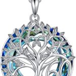 16th 18th 30th 40th 50th 60th 70th 80th 90th 100th Birthday Gifts Necklace for Women Sterling Silver Tree of Life Necklace with Blue Crystal Mothers Day Christmas Jewelry Gifts for Mother Women Wife