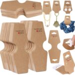 200PCS Bracelet Display Cards Sturdy Necklace Holder Cards Self Adhesive Jewelry Packaging Selling Card for Small Business of Keychain Earring Hair Band and Scrunchies Hanging